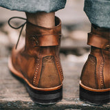 Men Vintage Leather Ankle Boots