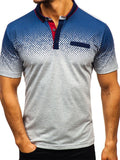 Mens Casual Dot Print Fashion Short Sleeve Shirts