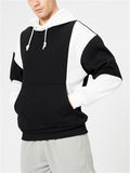 Stylish Contrast Color Design Long-Sleeved Casual Sports Hooded Sweatshirt