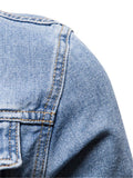 Mens Classic Casual Long Sleeve Jean Jacket