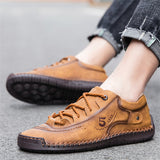 Men's Retro Microfiber Soft Rubber Sole Anti-slip Lace Up Shoes