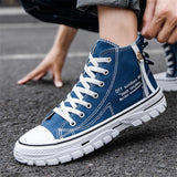 Mens Breathable Canvas Stitching Hip Top Casual Shoes