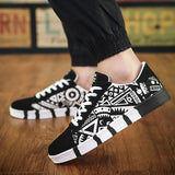 Mens Fashion Breathable Print Personality Casual Lace Up Shoes