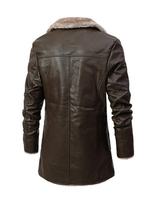 Men's Trendy Comfy Winter Turn-Down Collar Solid Color Coat