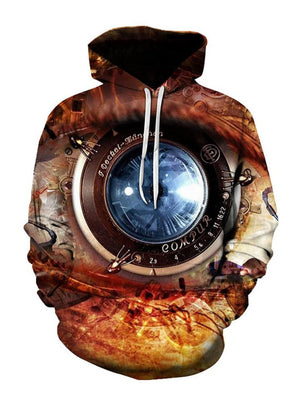 Fashion Personality Space Print Drawstring Hooded Hoodies