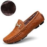 Men's Cozy Casual Leather Driving Loafers