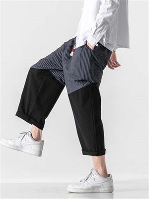 Stylish Retro Loose Patchwork Casual Pants