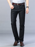 Loose Elastane Straight Breathable Denim Pants