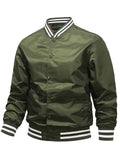 Trendy Vivid Men's Autumn Winter Stand-up Varsity Jacket