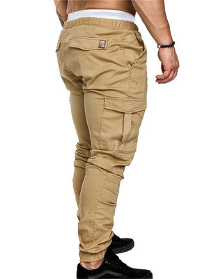 Elastic Waist Brown Cargo Pants Mens