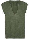 Loose V-Neck Men's Green Sweaters