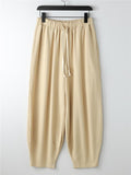 Mens Loose Plain Solid Color Linen Casual Pants