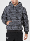 Men's Casual Hooded Camouflage Print Loose Winter Sweatshirt