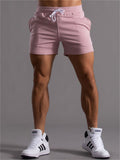 Men's Sports Fitness Drawstring Pocket Vertical Striped Shorts