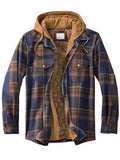 Men's Classic Plaid Hooded Casual Cotton Coats for Winter