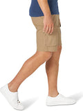 Mens Casual Plain Comfy Straight Knee Cargo Shorts