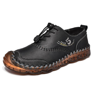 Men Leather Round-Toe Casual Slip-on Shoes