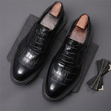 Men's Business Style Crocodile Printing Leather Shoes