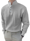 Men's Trendy Stand Collar Long Sleeve Pullover Business Shirts