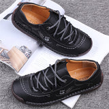 Men's Retro Microfiber Soft Rubber Sole Anti-slip Lace Up Shoes