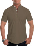 Men's Mandarin Collar Short Sleeve Henley Shirts