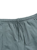 Mens Comfy Breathable Solid Color Casual Knee Shorts