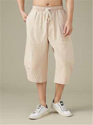 Men's Comfy Loose Cotton&Linen Cropped Pants