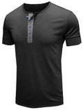 Summer Leisure Patchwork Slim Short Sleeve T-shirts For Men