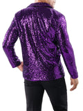 Trendy Men's Prom Performance Shiny Sequins Jackets