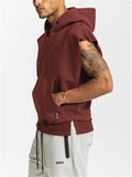 Cozy Large Size All Match Sleeveless Mens Cropped Hoodie