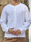 Round Neck Simple Long Sleeve Shirts