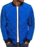 Men's Fashion Diamond Quilted Coat Bomber Jacket