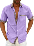 Casual Lapel Short Sleeve Buttons-Up Shirts