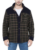 Mens Casual Windproof Plaid Pattern Warm Jackets