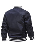 Trendy Vivid Men's Autumn Winter Stand-up Varsity Jacket