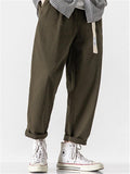 Fashion Loose Straight Cropped Cargo Trousers