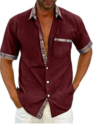 Casual Lapel Short Sleeve Buttons-Up Shirts