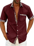 Casual Lapel Short Sleeve Buttons-Up Shirts