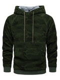 Men's Casual Hooded Camouflage Print Loose Winter Sweatshirt