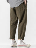 Fashion Loose Straight Cropped Cargo Trousers