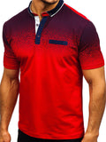 Mens Casual Dot Print Fashion Short Sleeve Shirts