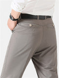 Comfy High-Waist Straight Cotton Lightweight Casual Trousers Slacks