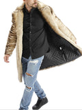 Exquisite Trendy Winter Thermal Gradient Color Lapel Imitation Fur Coat With Pockets