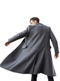 Men's Decent Button Lapel Long Coat