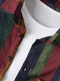 Stripe Long Sleeve Lapel Shirt For Men