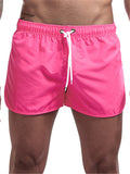 Mens Summer Comfy Solid Color Beach Shorts