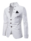 Mens Casual Solid Color Stand Collar Buttons Coats Blazers