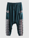 Mens Floral Printing Casual Baggy Harem Pants