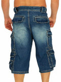 Classic Multi-Pocket Design Straight-Leg Denim Shorts