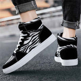 Mens Fashion Patchwork Zebra Print Breathable CasualShoes